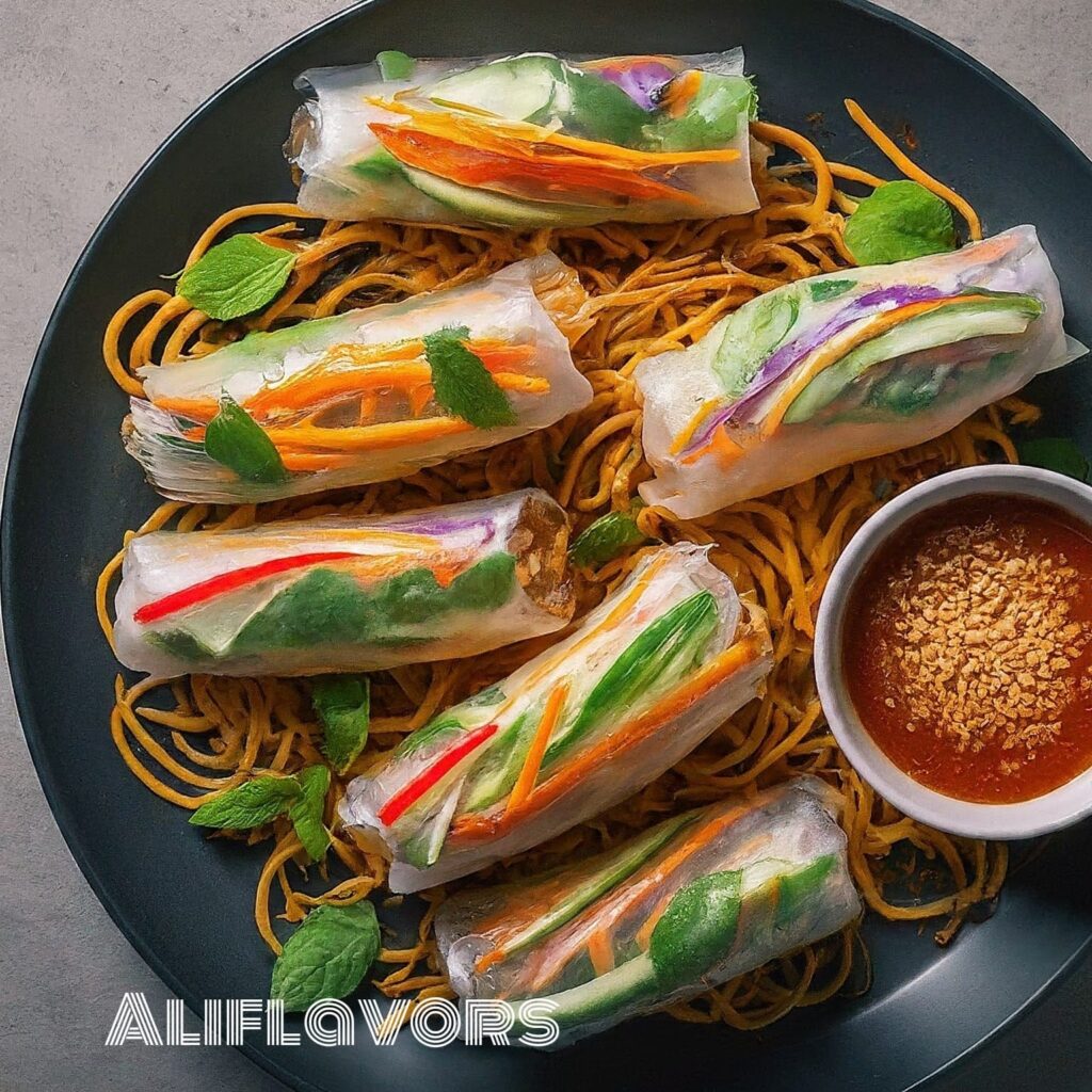 Spicy Noodle Spring Rolls: